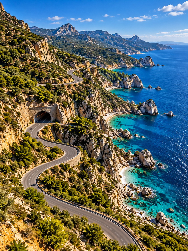 Kurvenreiche SS125 auf Sardinien