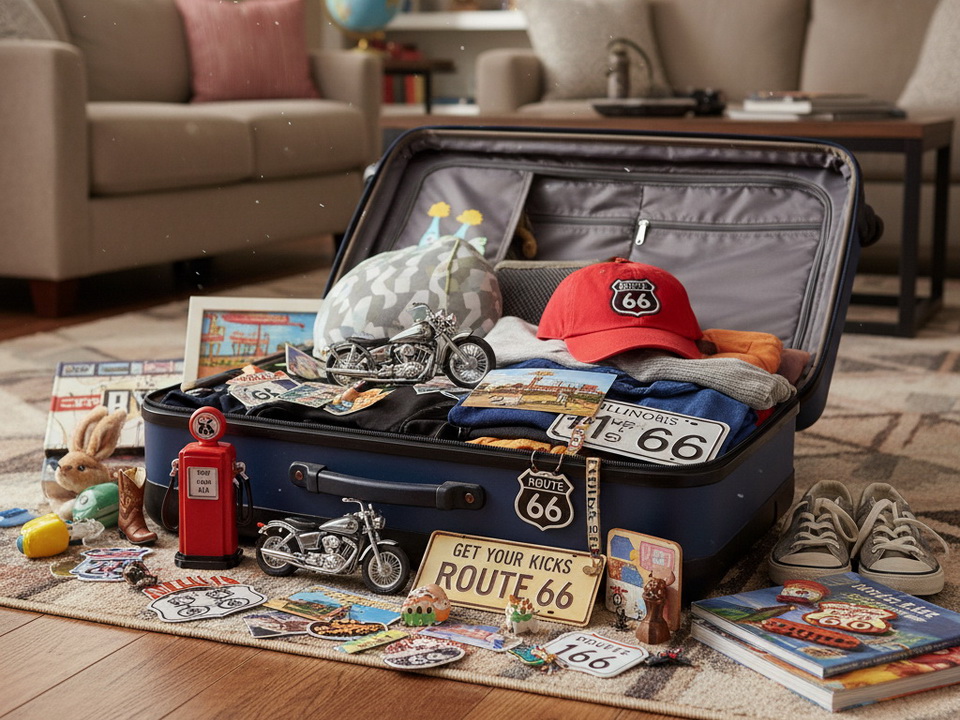 Koffer mit Souvenirs